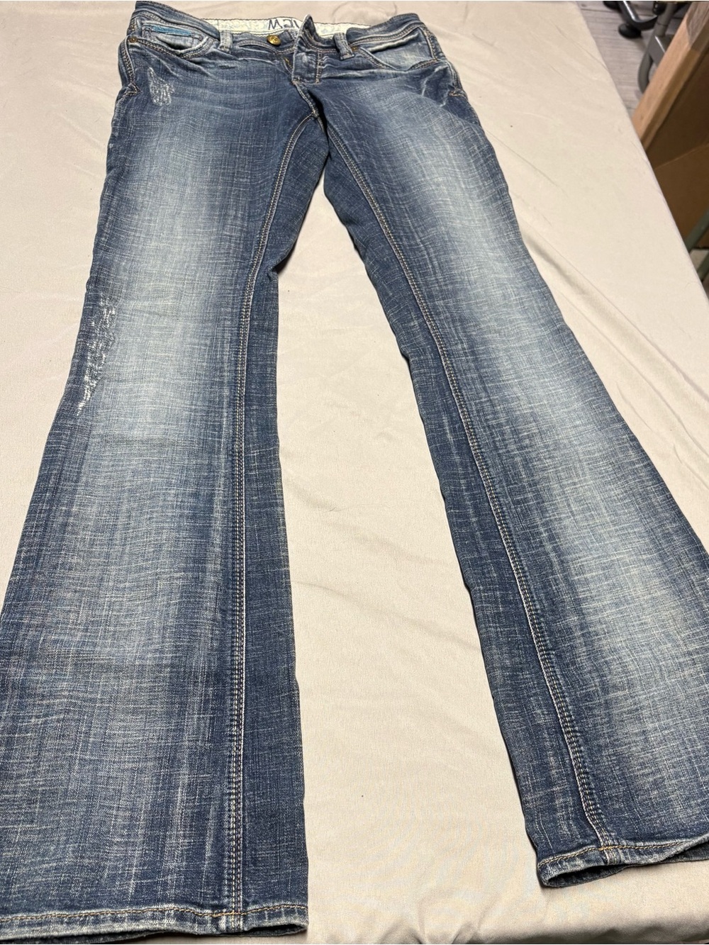 Mavi Women's Blue Boot Cut Jeans with Subtle Distressing - Picture 2 of 5